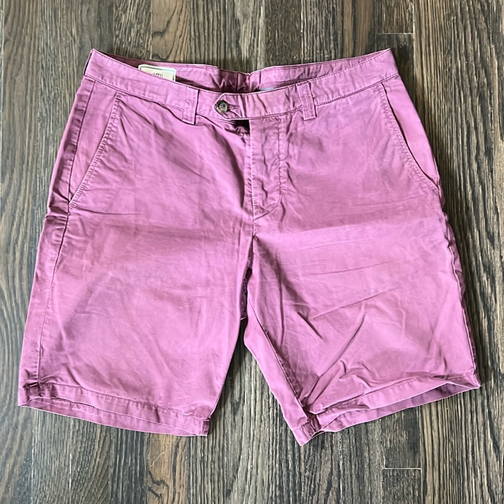 AMI Straight Leg Brushed Cotton Shorts
